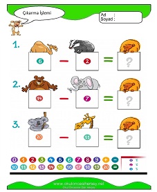 Çıkarma İşlemi Çalışma Sayfaları